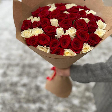 Букет из 51 розы Миксик - Фото 5