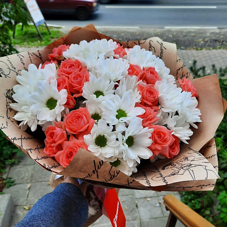 Букет с кустовой розой барбадос «Дележанс» - Фото 2