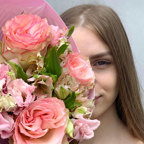 Букет цветов со вкусом XXS розовый - Фото 2