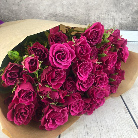 Роза кустовая Маджента 9шт - Фото 4