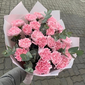 Букет из Гвоздик и эвкалипта №161