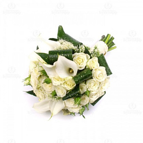 Букет невесты с розами и каллами