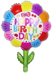 Фигура шар "Цветок Happy Birthday" 66 см