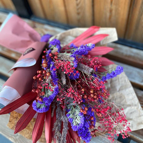 Букет Цвет настроения красный - Фото 3