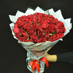 51 красная роза №160