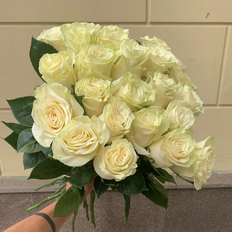 Букет из 25 белых роз №170 - Фото 3