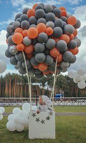 Фотозона "Воздушный шар с корзиной" из шаров