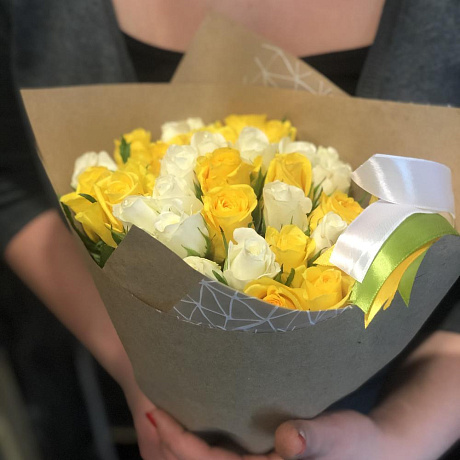 Букет цветов Солнце на снегу - Фото 5