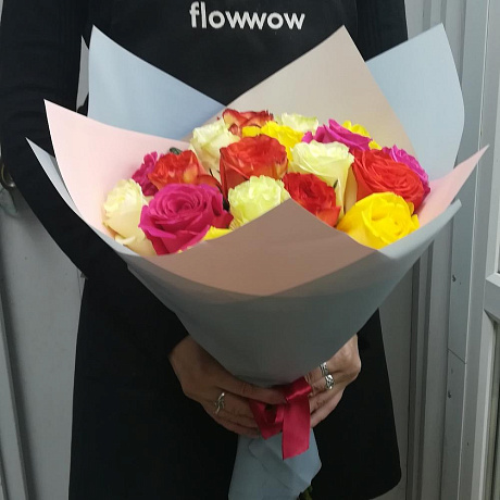Радуга из 17 роз - Фото 6