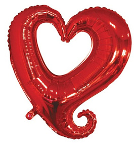 Фигура шар "Цепь сердец" красный 46 см