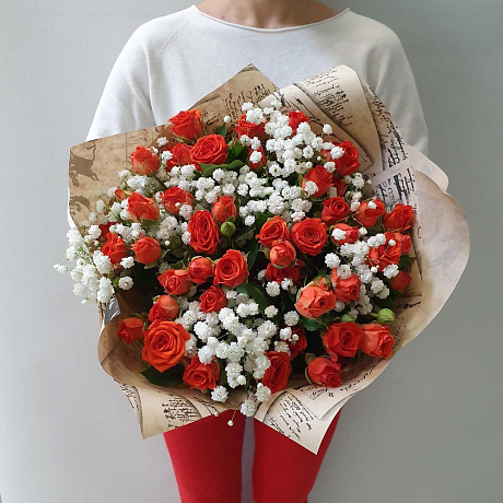 Букет цветов Оранжевое лето - Фото 5