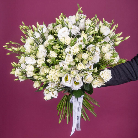 Букет из кустовых роз и эустомы №2 - Фото 2