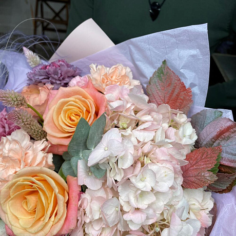 Букет цветов Персиковая дымка - Фото 5