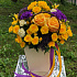 Цветы в коробке Солнечные кустовые розы - Фото 1