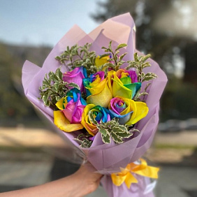 Букет цветов "Розовый единорог"