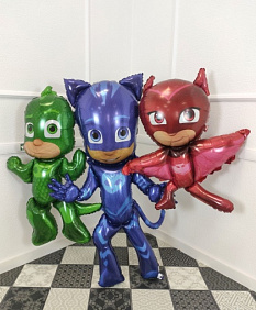 Ходячая фигура шар "Герои в масках" (Кэтбой, Алетт и Гекко) 145 см
