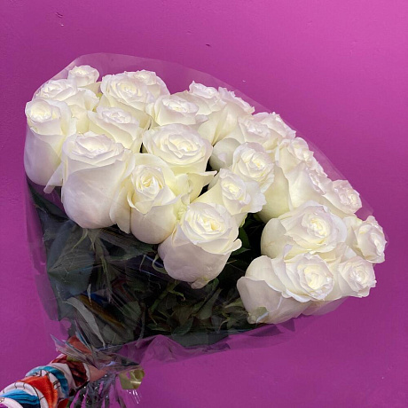 29 белых эквадорских роз - Фото 4