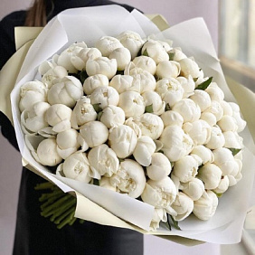 Пионы белый 57шт