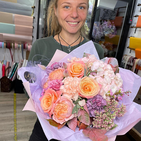 Букет цветов Персиковая дымка - Фото 2