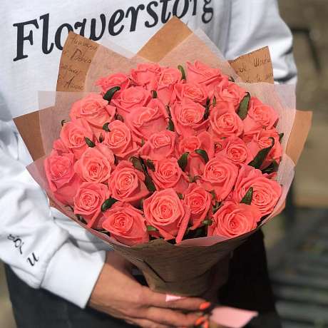 Розы. Букет из 29 роз. N509 - Фото 5