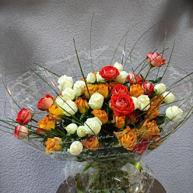 Букет цветов "Розовое счастье" №162