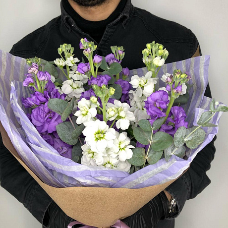 Букет из бархатной Маттиолы - Фото 6