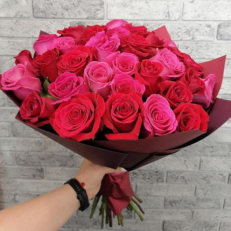Букет из роз 21 VIP №163 - Фото 5