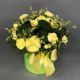 Букет цветов "Лимонная коробка"