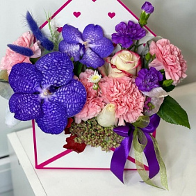 Букет цветов "Цветы в конверте" №163