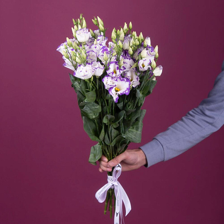 Букет из двуцветной эустомы - Фото 2