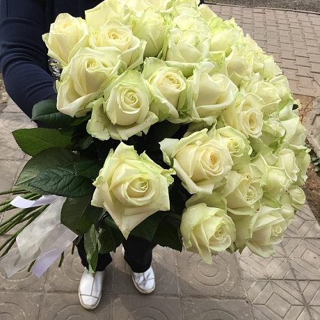 Букет из белых роз №160 - Фото 4
