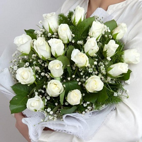 Букет из 25 белых роз №160