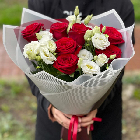 Букет цветов Красно-белое №160 - Фото 5
