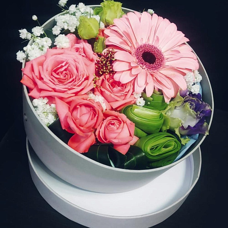 Шляпная коробка с цветами Анжелика - Фото 6