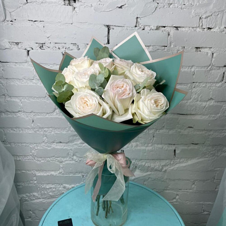 9 роз White Ohara - Фото 3