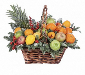 Новогодняя корзина с фруктами Зимняя сказка