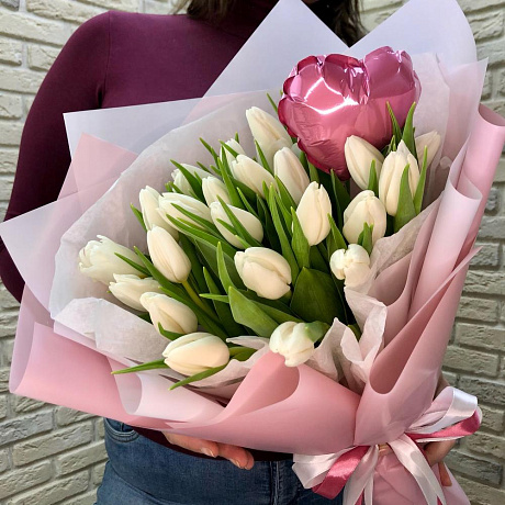 Букет цветов Tulips heart - Фото 4