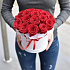 19 КРАСНЫХ РОЗ В БЕЛОЙ ШЛЯПНОЙ КОРОБКЕ - Фото 2
