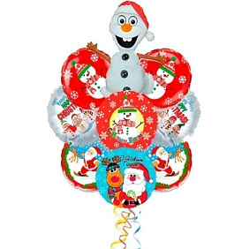 Композиция из шаров "Веселый снеговик"