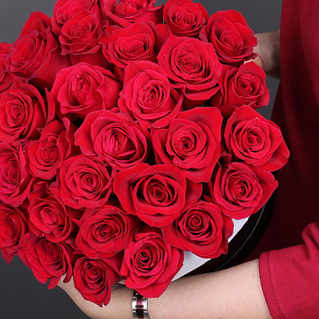 29 роз Фридом в шляпной коробке Эквадор - Фото 3