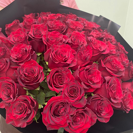 Букет из 51 красной розы 60 см - Фото 5