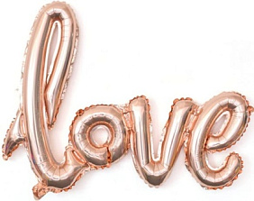 Надпись из шаров "LOVE" - 104 см. Розовое золото.