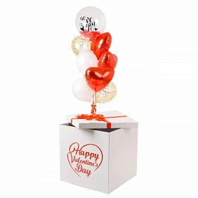 Коробка с шарами Сюрприз "Happy" Valentino