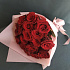 Монобукет из бордовых роз - Фото 4