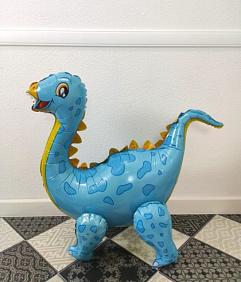 Ходячая фигура шар "Динозавр Стегозавр" голубой 99 см