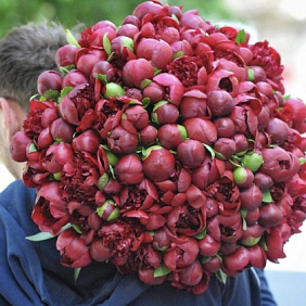 Букет из 101 пиона №166