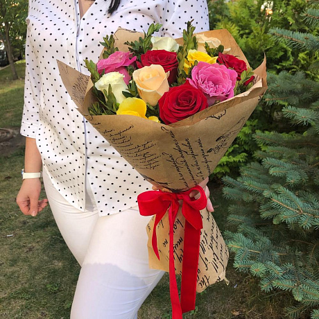 Букет из 11 роз микс №163 - Фото 3