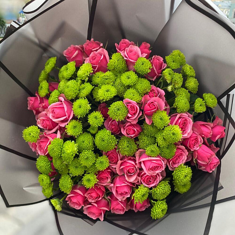 Кустовые Розы с сантини - Фото 3