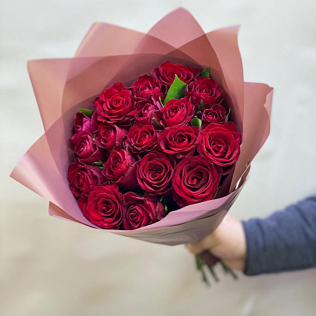 Букет из красных роз премиум - Фото 2