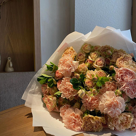 Дуэт Гвоздика и кустовая Роза - Фото 2